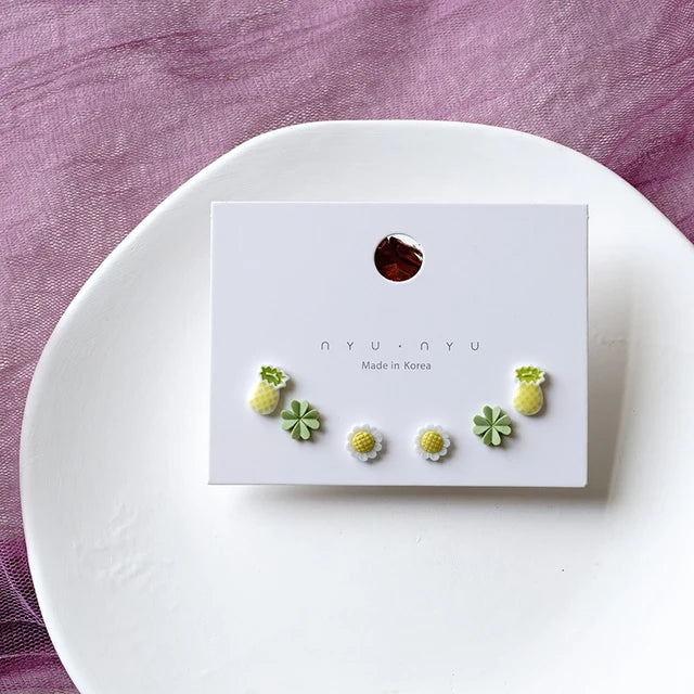 Keramik Ohrringe für Damen | Set Keramik Ohrringe | Modische Damen Keramik Ohrringe - Stecker Ohrringe