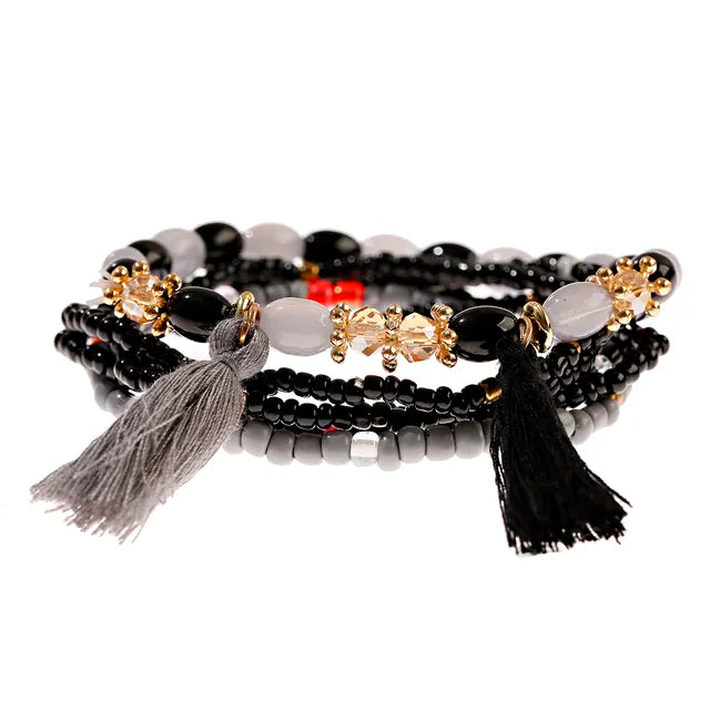 Böhmische rosa Schmetterlings-Anhänger-Charm-Perlen-Armbänder