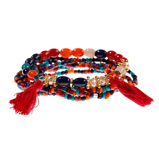 Böhmische rosa Schmetterlings-Anhänger-Charm-Perlen-Armbänder