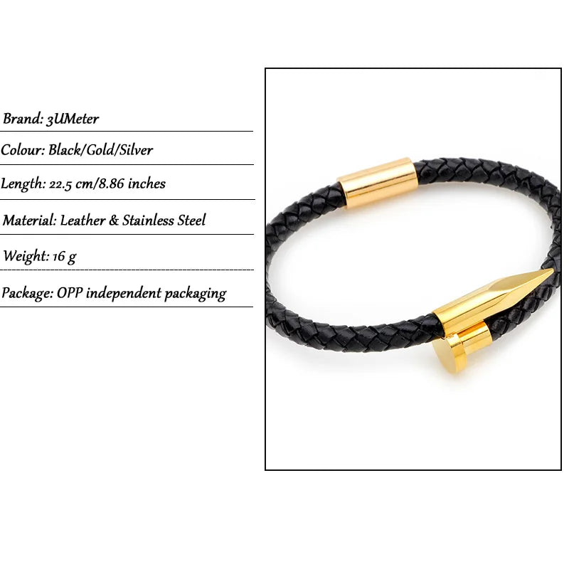 3Umeter Modisches geflochtenes Lederarmband