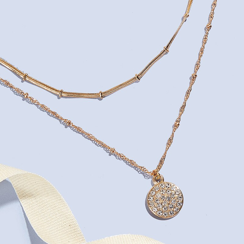 2 Schicht Romantische Herzcharme Halskette Sammlung