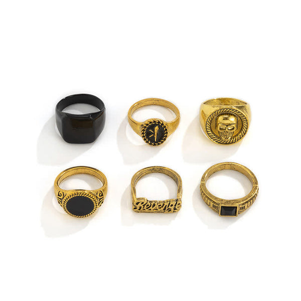 6Ps Männer Rache Sammlung Ring Set Set