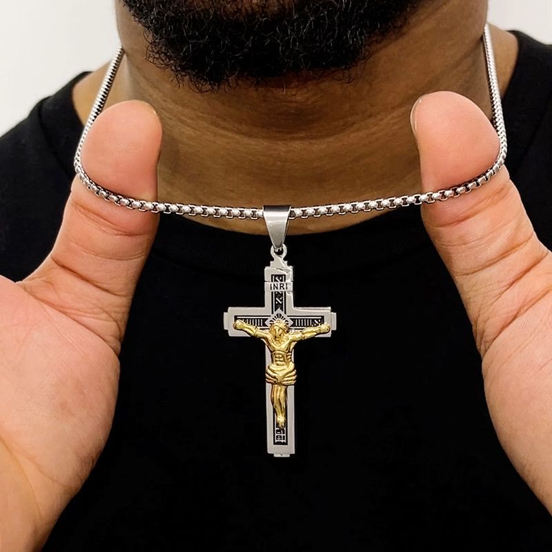 Katholische Jesus Christus Kreuzkruzifix Halskette