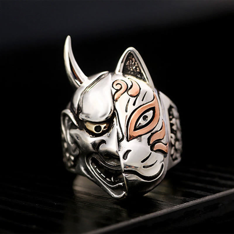 Teufel Halbgesicht Skelett Prajna Ghost Ring