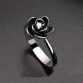 Schwarzer Dahlienblume Zirkonring