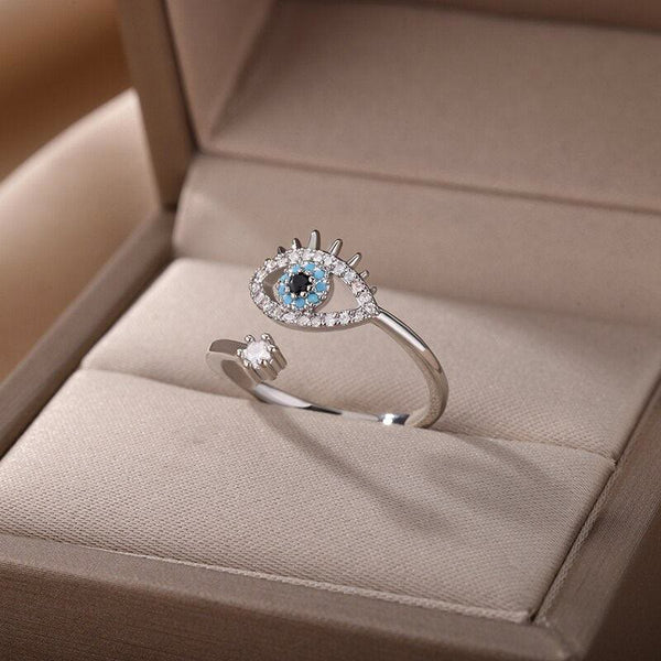 Evil Eye Diamond Verstellbarer Ring
