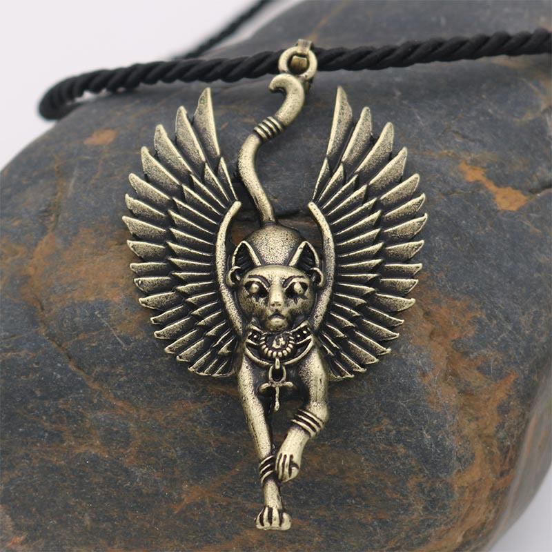 Antike Ägyptische Bastet -Statue -Katzenkette
