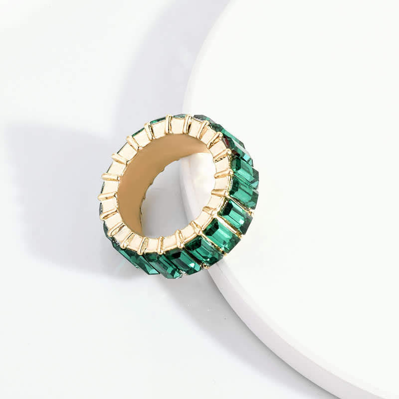 Buntes Edelstein Vertikaler Baguette -Eternitätsring