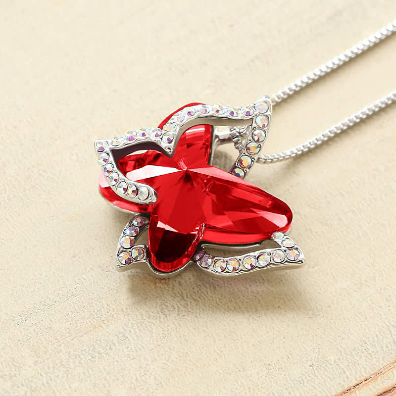 Verteilen Sie Ihren Flügelbutterfly -Geburtssteinkristall Halskette