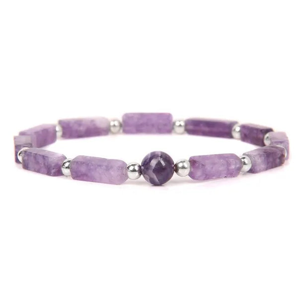 Amethyst Armband Set zur Körperreinigung für Gewichtsverlust, Yoga und Meditation - Heilstein-Schmuck für Frauen und Männer