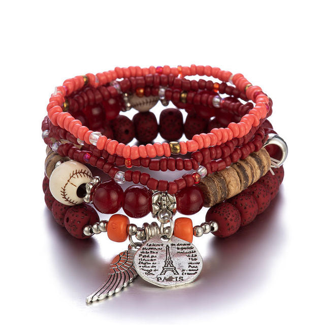 Boho-Armband mit Kristallperlen
