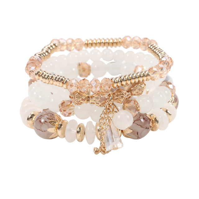 Boho-Armband mit Kristallperlen