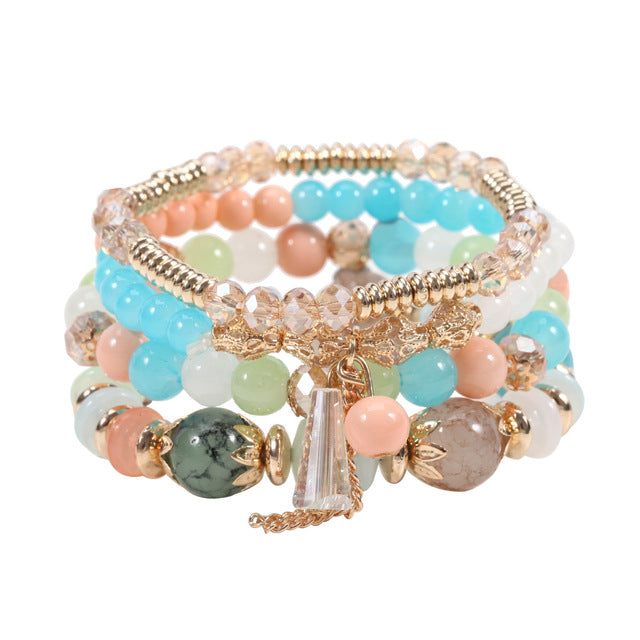 Boho-Armband mit Kristallperlen