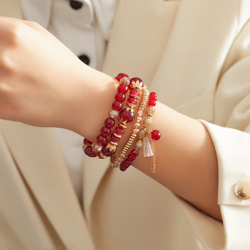 Boho-Armband mit Kristallperlen