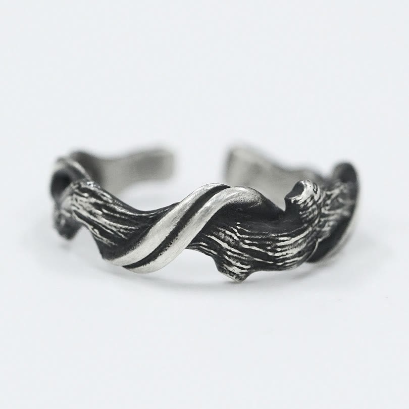 Driftwood Vintage Distressed 999 Sterling Silber Ring