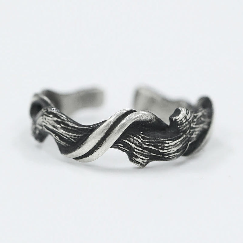 Driftwood Vintage Distressed 999 Sterling Silber Ring