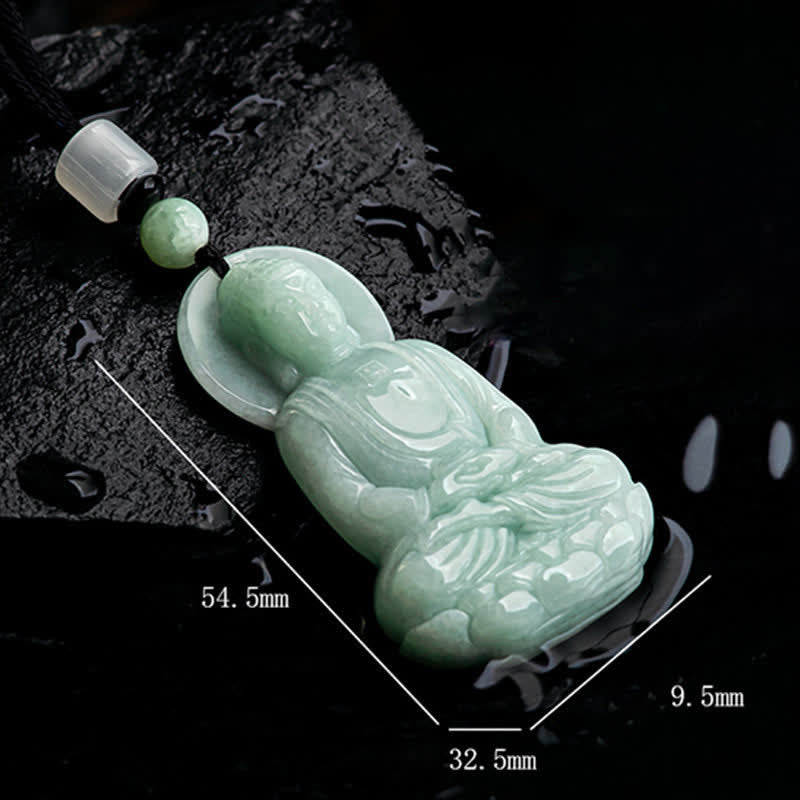 Chavri Amitabha Buddha Jade Amulett Halskette mit Mitgefühl