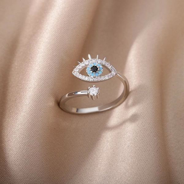 Evil Eye Diamond Verstellbarer Ring