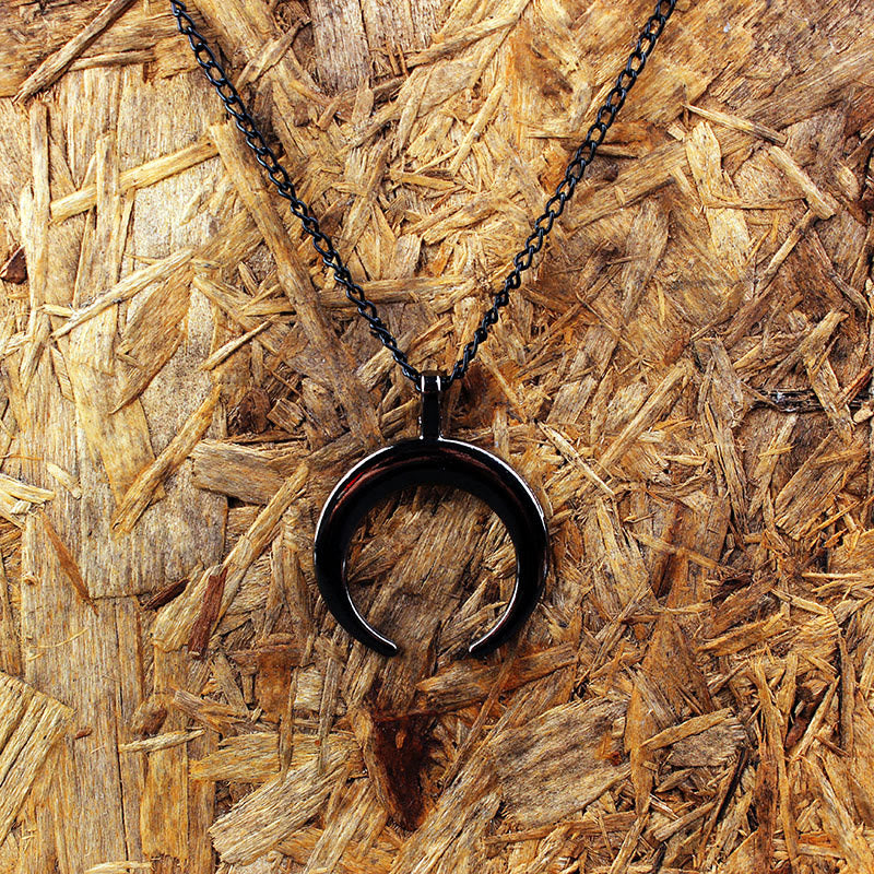 Black Moon Edelstahl Halloween Halskette