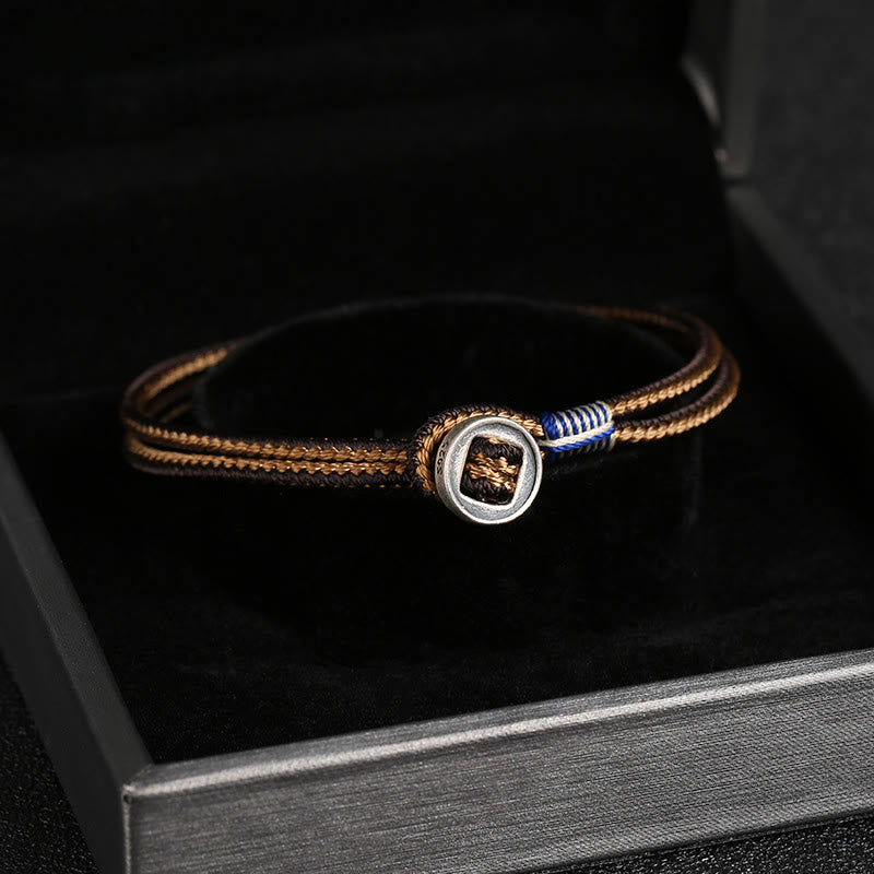 Handgefertigtes Chavri-Armband aus 925er-Sterlingsilber mit Knopfschutz