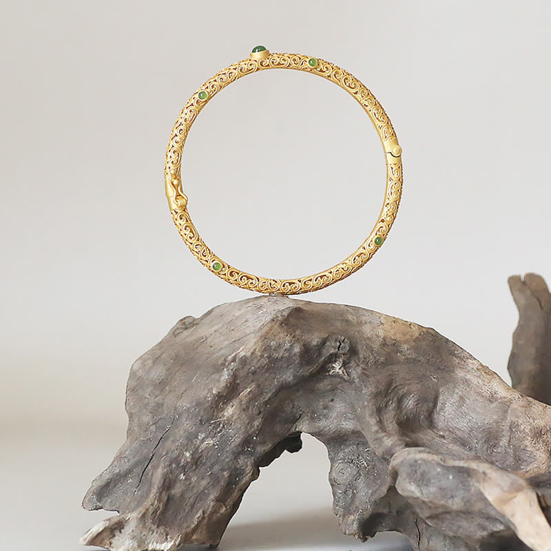 Chavri Cyan Jade Kupfer verheißungsvolle Wolken Calm Healing Armband Armreif