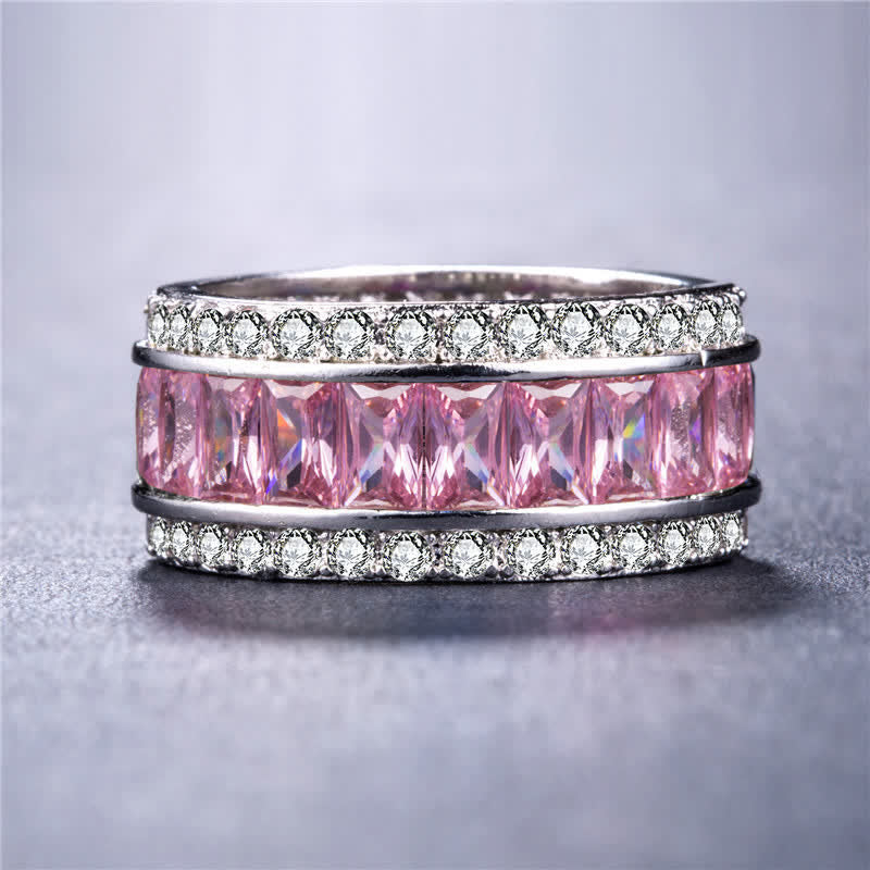 Chromatischer Farbe Quadratischer Zirkonring