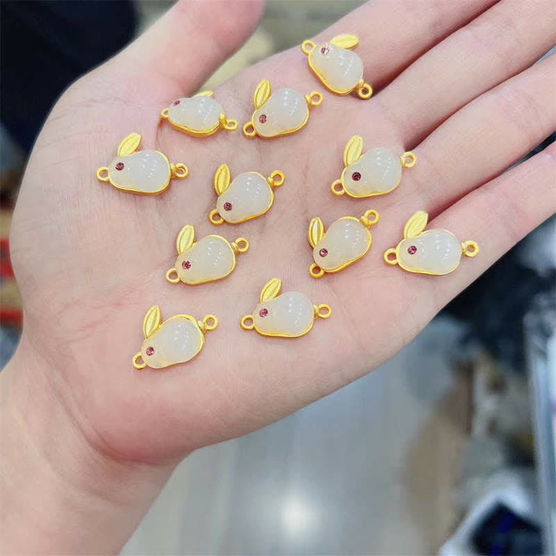 Chavri-Jahr des Kaninchens, rotes Achat-Jade-Häschen-Selbstvertrauensarmband