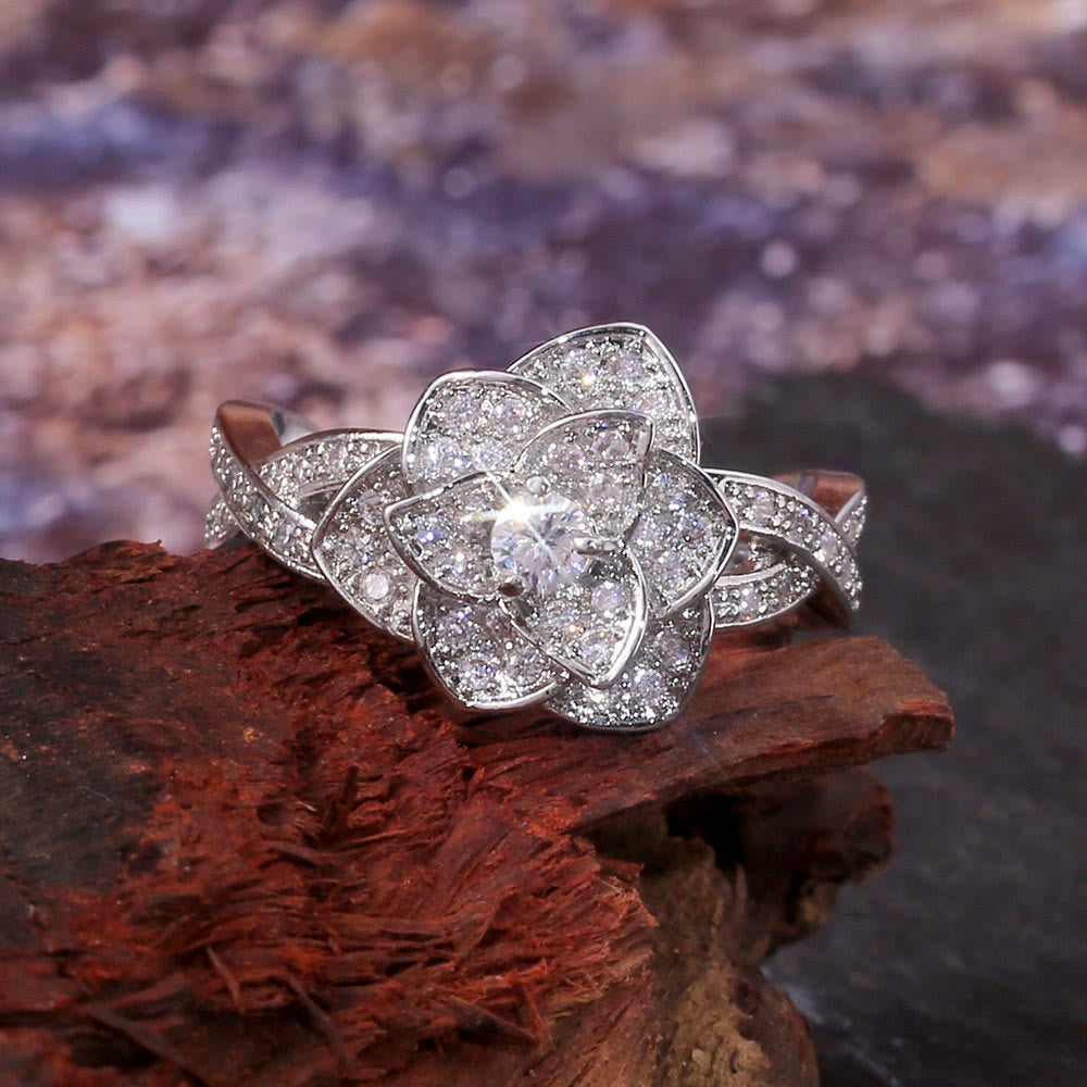 Kreativer Rose Funkelnder Zirkonring