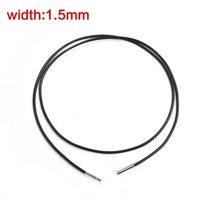 Schwarzer Lederhalskettenanhänger | Lederbandhalskette Anhänger