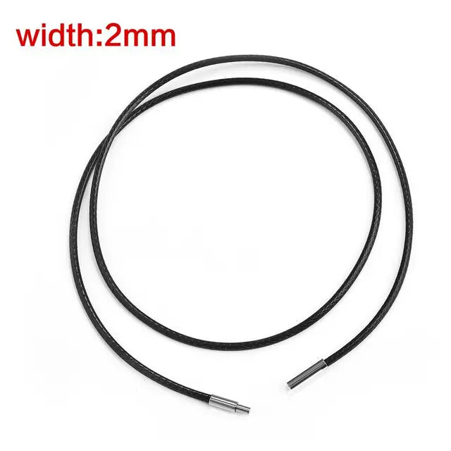 Schwarzer Lederhalskettenanhänger | Lederbandhalskette Anhänger