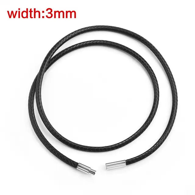 Schwarzer Lederhalskettenanhänger | Lederbandhalskette Anhänger