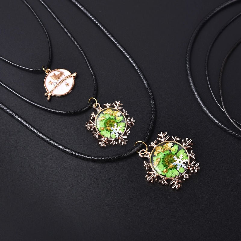 Schwarzer Lederhalskettenanhänger | Lederbandhalskette Anhänger