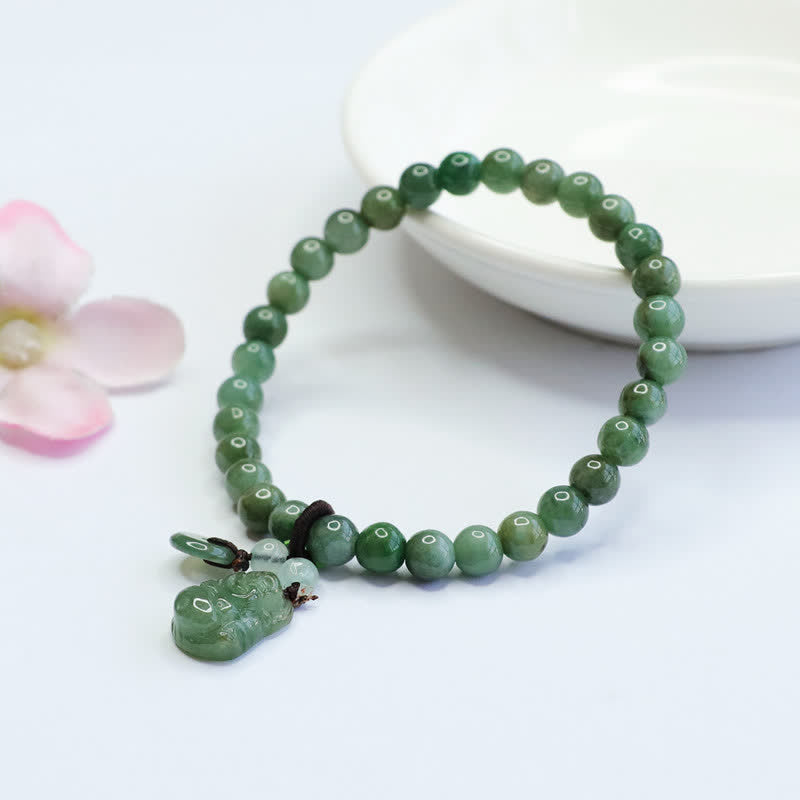 Chavri Lachender Buddha Cyan Jade Heilarmband