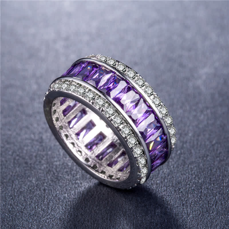 Chromatischer Farbe Quadratischer Zirkonring