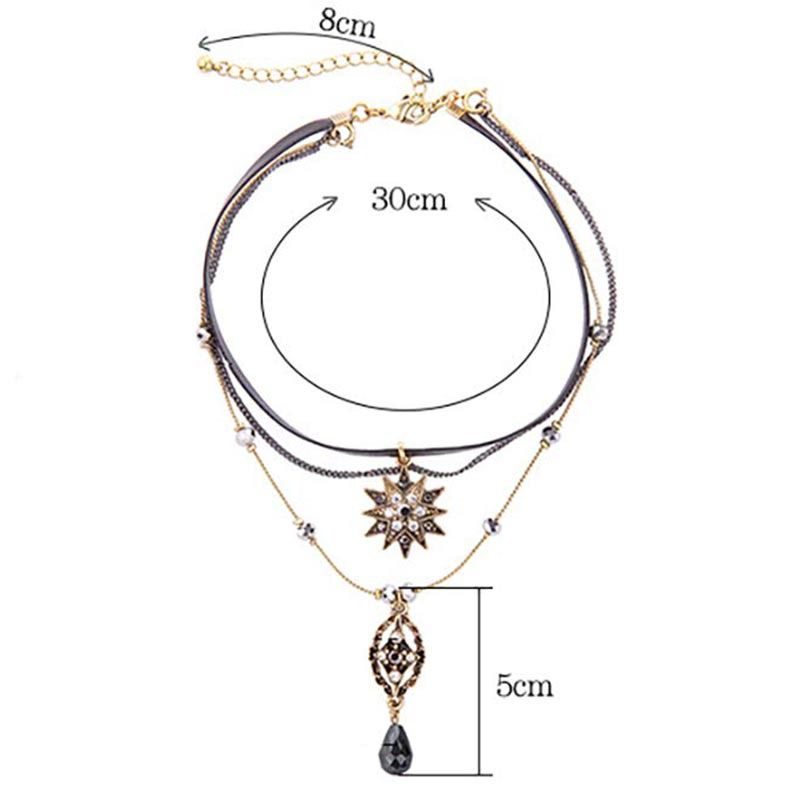 Elegante Dame Dreiteilige Layered Star Zirkonias Halskette