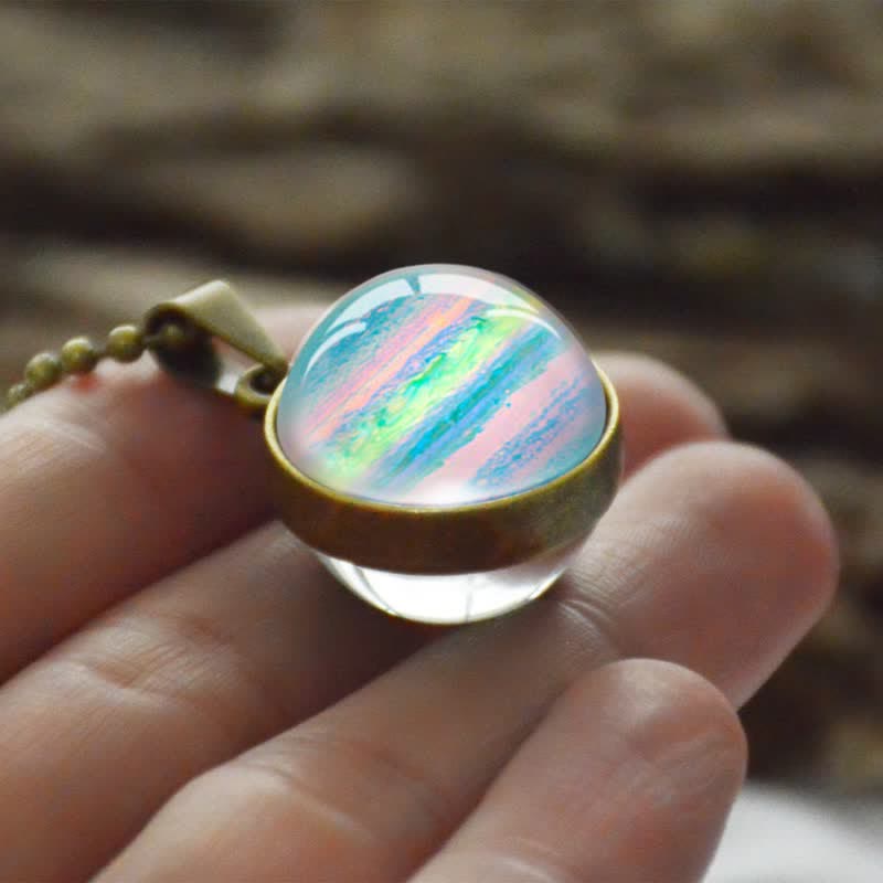 Farben Mondglas Kugel Halskette