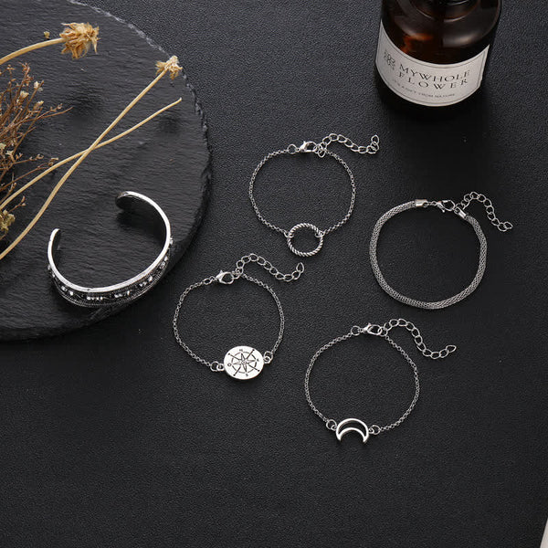 5Pcs Bohemian Day Night Armband Set