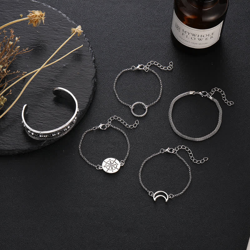 5Pcs Bohemian Day Night Armband Set