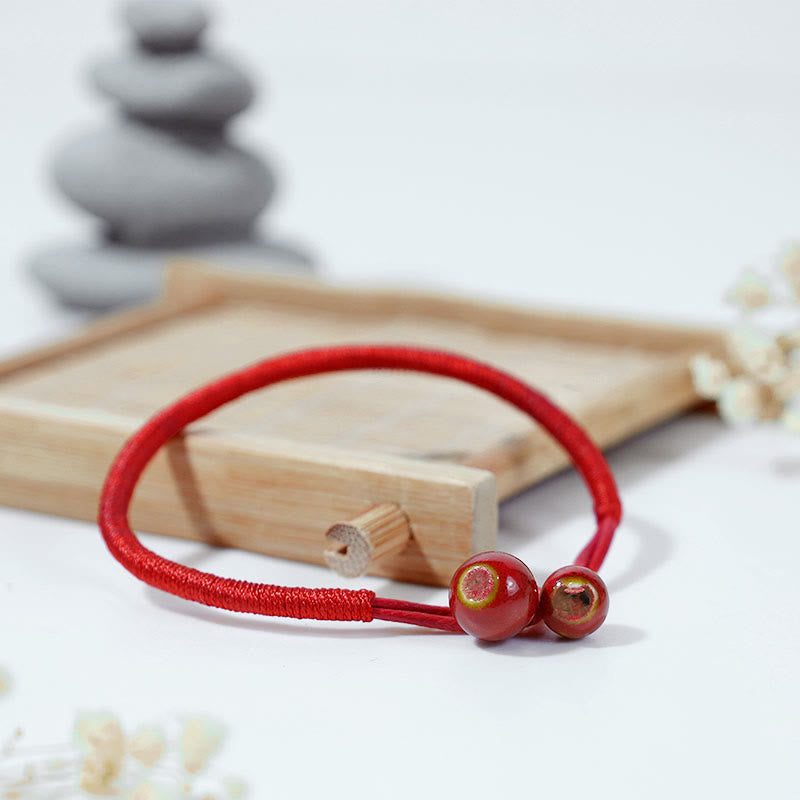 Chavri FengShui Lucky Red String Keramikarmband