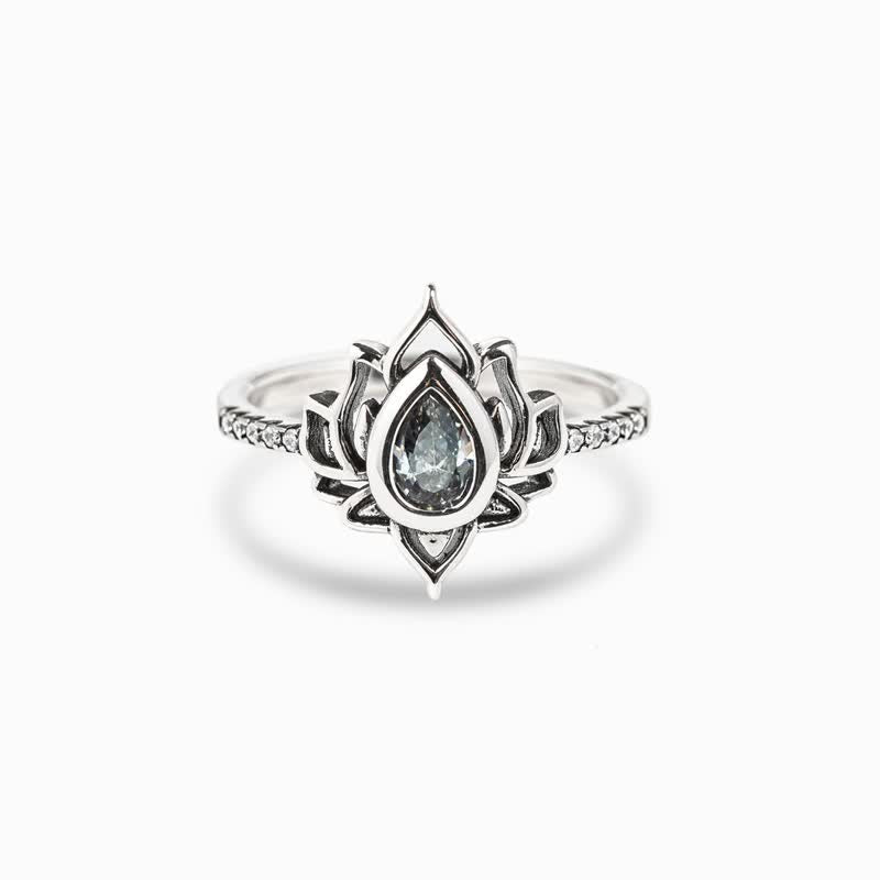 Chavri Sterling Silber Lotus Zirkon Segensschutzring