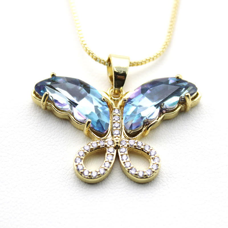 Kristallglas Schmetterling Halskette