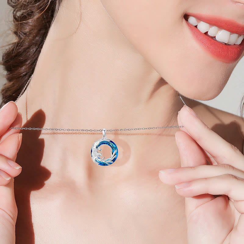 Phoenix Firebird Kristall Glück Schutz Halskette Anhänger Ohrringe