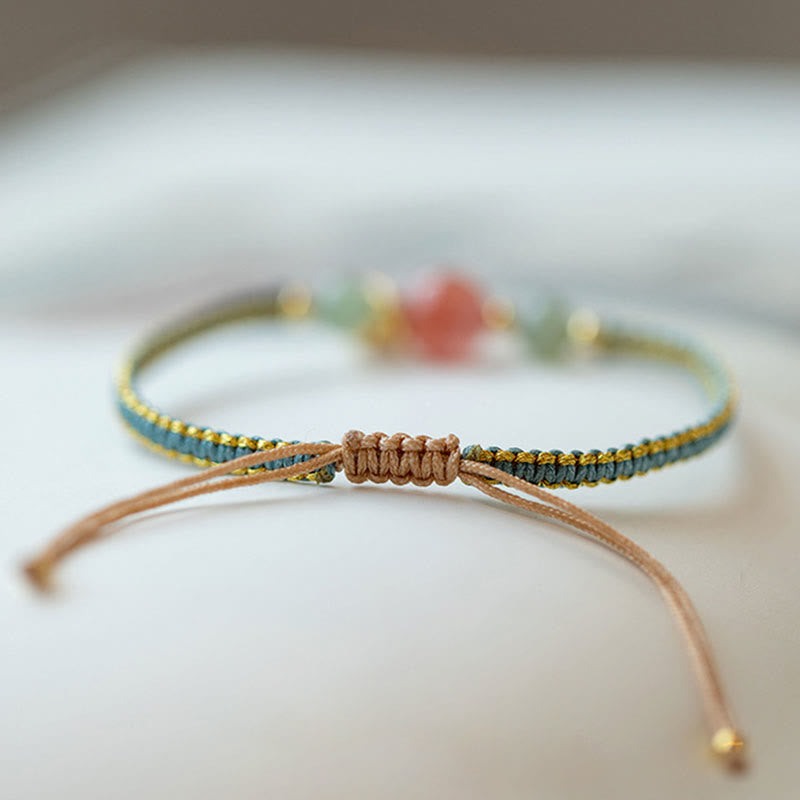 Chavri rotes Achat-Jade-Lotus-Selbstvertrauen, ruhiges Schnurarmband