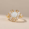 Funkeln Herz Opal Sterling Silber Ring