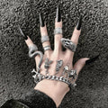 4Pcs Vintage Silber Gothic Schlangenring Set