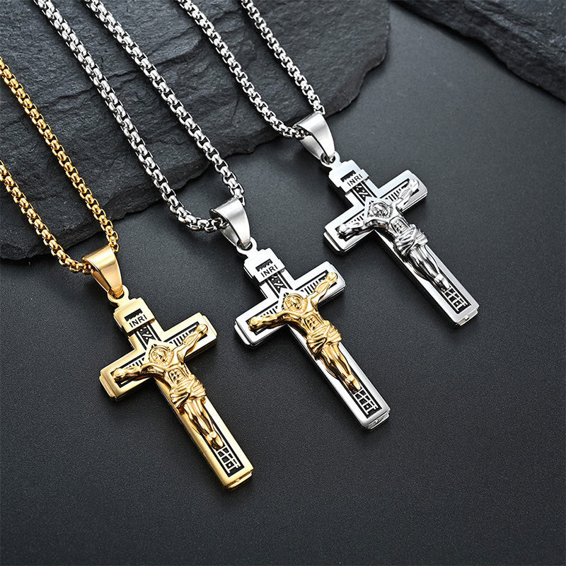 Katholische Jesus Christus Kreuzkruzifix Halskette
