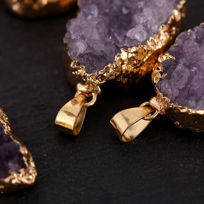 Gold Amethyst Natürliche Edelsteinkette