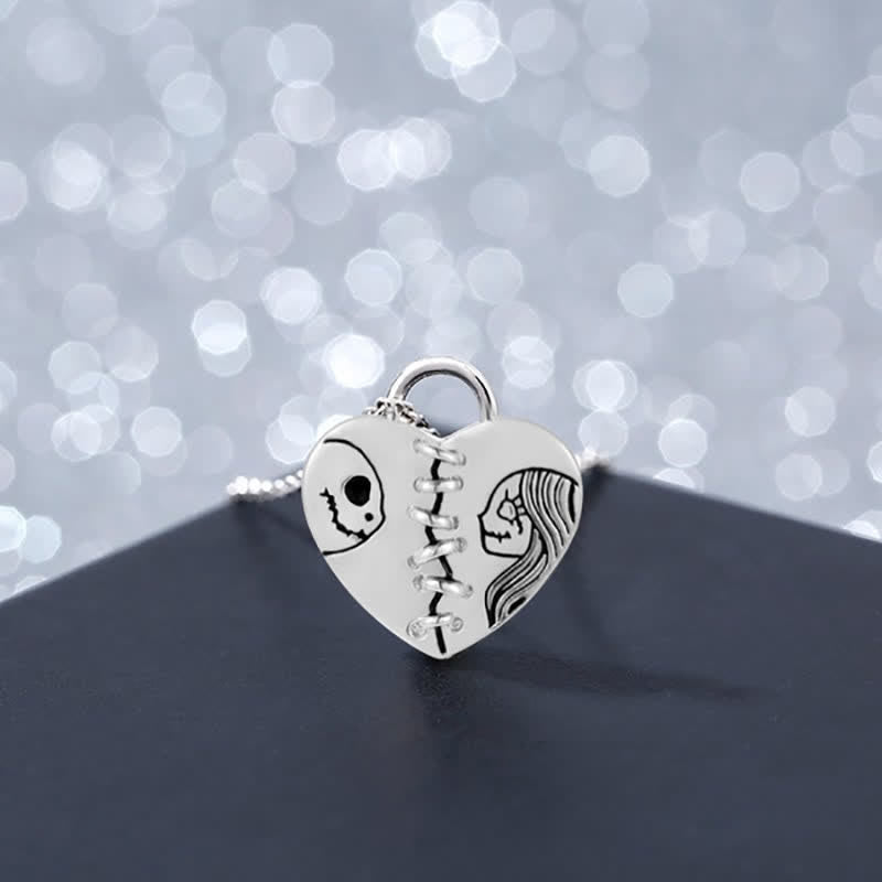 Ghost Skull -Paar Schloss Halskette