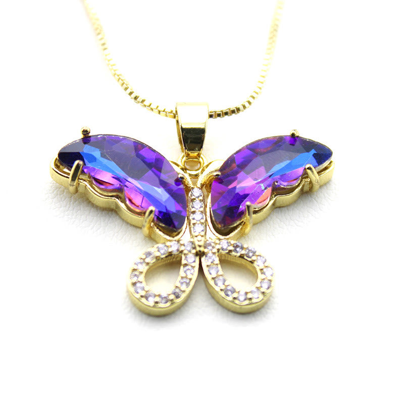 Kristallglas Schmetterling Halskette