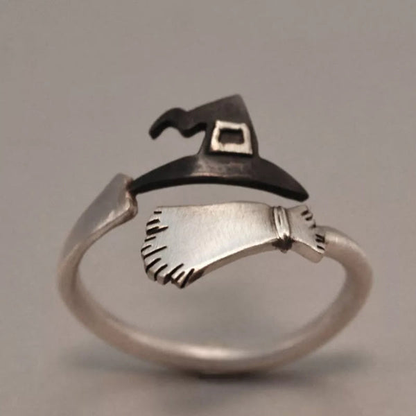Kreativer Hexenhutbesen Verstellbarer Ring